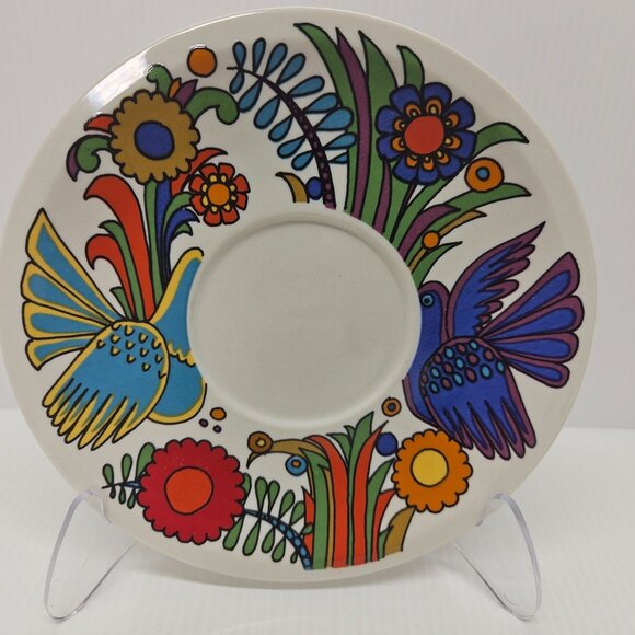 2 Villeroy & Boch Acapulco Flat Cream Soup & Saucer Set Wide Border Milano Shape - Picture 5 of 7